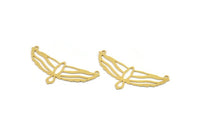 Brass Eagle Charm, 8 Raw Brass Eagle Shaped Charms With 2 Loops, Bird Charms, Necklace Charms, Connector Charms (22x48x0.60mm) A5020
