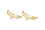 Brass Eagle Charm, 8 Raw Brass Eagle Shaped Charms With 2 Loops, Bird Charms, Necklace Charms, Connector Charms (22x48x0.60mm) A5020