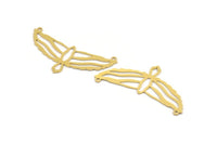Brass Eagle Charm, 8 Raw Brass Eagle Shaped Charms With 2 Loops, Bird Charms, Necklace Charms, Connector Charms (22x48x0.60mm) A5020