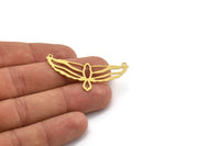 Brass Eagle Charm, 8 Raw Brass Eagle Shaped Charms With 2 Loops, Bird Charms, Necklace Charms, Connector Charms (22x48x0.60mm) A5020