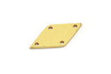 Brass Diamond Charm, 24 Raw Brass Diamond Charms With 4 Holes, Connector Findings (21x11x0.80mm) A5004