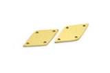 Brass Diamond Charm, 24 Raw Brass Diamond Charms With 4 Holes, Connector Findings (21x11x0.80mm) A5004