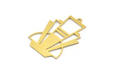 Brass Triangle Charm, 8 Raw Brass Triangle Shaped Charms With 1 Loop (34x24x0.60mm) A4990