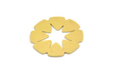 Brass Flower Charm, 6 Raw Brass Flower Charms, Earring Charms (25x0.60mm) A4995