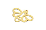 Brass Bee Charm, 12 Raw Brass Bee Charms With 1 Loop (19x25x0.60mm) A5013