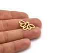 Brass Bee Charm, 12 Raw Brass Bee Charms With 1 Loop (19x25x0.60mm) A5013