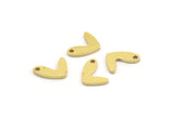 Brass Heart Charm, 50 Raw Brass Irregular Shaped Tiny Heart Charms With 1 Hole (10x7x1mm) A5006