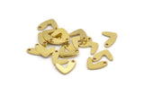 Brass Heart Charm, 50 Raw Brass Irregular Shaped Tiny Heart Charms With 1 Hole (10x7x1mm) A5006