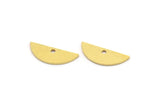 Semi Circle Charm, 24 Raw Brass Half Moon Charms With 1 Hole, Findings (7.5x20x0.80mm) A4989