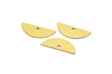 Semi Circle Charm, 24 Raw Brass Half Moon Charms With 1 Hole, Findings (7.5x20x0.80mm) A4989