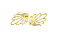 Brass Leaf Charm, 12 Raw Brass Leaf Charms With 1 Hole, Charm Pendants (27.5x20x0.60mm) A5047