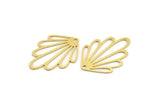 Brass Leaf Charm, 12 Raw Brass Leaf Charms With 1 Hole, Charm Pendants (27.5x20x0.60mm) A5047