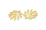 Brass Leaf Charm, 8 Raw Brass Branch Charms With 1 Loop, Charm Pendants (32x28x0.60mm) A5027