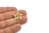 Brass Star Charm, 10 Raw Brass Star Charms With 1 Loop, Charm Pendants (28x26x0.60mm) A5061