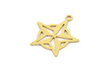 Brass Star Charm, 24 Raw Brass Star Charms With 1 Loop, Charm Pendants (20x18x0.60mm) A5059