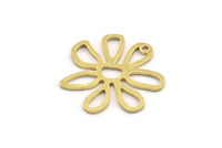 Pirinç Papatya Tılsımı, 1 Delikli 12 Ham Pirinç Papatya Tılsımı, Kolye Uçları, Küpeler (24,5x26x1 mm) A5062
