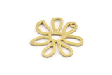 Pirinç Papatya Tılsımı, 1 Delikli 12 Ham Pirinç Papatya Tılsımı, Kolye Uçları, Küpeler (24,5x26x1 mm) A5062