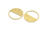 Brass Round Charm, 12 Raw Brass Round Shape Charms With 1 Hole, Charm Pendants (22.5x0.80mm) A5076