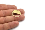 Brass Round Charm, 12 Raw Brass Round Shape Charms With 1 Hole, Charm Pendants (22.5x0.80mm) A5076