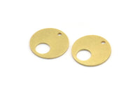Brass Round Charm, 12 Raw Brass Round Shape Charms With 1 Hole, Charm Pendants (16x0.80mm) A5075