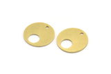 Brass Round Charm, 12 Raw Brass Round Shape Charms With 1 Hole, Charm Pendants (16x0.80mm) A5075