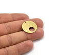 Brass Round Charm, 6 Raw Brass Round Shape Charms With 1 Hole, Charm Pendants (23x0.80mm) A5077
