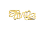 Brass Leaf Charm, 12 Raw Brass Leaf Charms, Charm Pendants, Findings (18.5x24x0.60mm) A5055