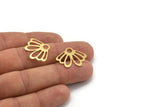 Brass Leaf Charm, 12 Raw Brass Leaf Charms, Charm Pendants, Findings (18.5x24x0.60mm) A5055