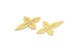 Brass Flower Charm, 12 Raw Brass Flower Charms, Earring Charms (25x17x0.60mm) A5083