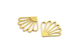 Brass Flower Charm, 24 Raw Brass Flower Charms, Charm Pendants (18x19x0.80mm) A3881