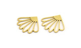 Brass Flower Charm, 24 Raw Brass Flower Charms, Charm Pendants (18x19x0.80mm) A3881
