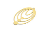 Pirinç Oval Charm, 1 Döngülü 8 Ham Pirinç Oval Charm, Küpe Charm'ları (40x23,5x0,60 mm) A5063
