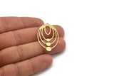 Pirinç Oval Charm, 1 Döngülü 8 Ham Pirinç Oval Charm, Küpe Charm'ları (40x23,5x0,60 mm) A5063