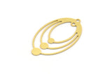 Pirinç Oval Charm, 2 Halkalı 8 Ham Pirinç Oval Charm, Küpe Charm'ları (40x23,5x0,60 mm) A5060