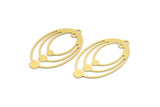 Pirinç Oval Charm, 2 Halkalı 8 Ham Pirinç Oval Charm, Küpe Charm'ları (40x23,5x0,60 mm) A5060