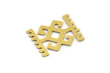 Brass Ethnic Charm, 12 Raw Brass Ethnic Motif Charms, Earring Charms (18x14.5x0.60mm) A5051