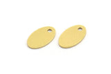 Brass Oval Charm, 50 Raw Brass Oval Charms With 1 Hole, Earring Charms (10.5x6x0.60mm) A5072