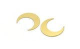 Brass Moon Blank, 12 Raw Brass Crescent Moon Shaped Blanks, Findings (21x6x0.60mm) A5097