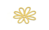 Brass Flower Charm, 8 Raw Brass Flower Charms With 1 Hole, Earring Findings (32x30x0.60mm) A5096