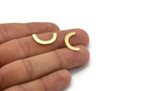 Brass Blank, 24 Raw Brass, Brass Blanks, U Shaped Blanks, Brass Semi Circle Blanks (20x3x0.60mm) A5005