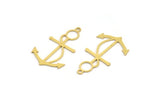 Brass Anchor Charm, 8 Raw Brass Anchor Shaped Charms With 1 Loop, Pendants, Earring Findings (30x18x0.60mm) A5131