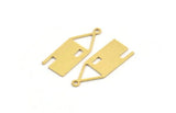 Brass House Charm, 12 Raw Brass House Shaped Charms With 1 Loop, Earrings, Findings (24x9x0.60mm) A5100
