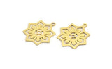 Brass Octagon Charm, 12 Raw Brass Octagon Patterned Charms With 1 Loop, Earrings, Pendants, Findings (22x19x0.60mm) A5129