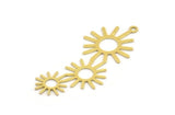 Brass Sun Charm, 8 Raw Brass Sun Charms With 1 Loop, Charm Pendants (46x20x0.60mm) A5344