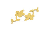 Brass Flower Charm, 12 Raw Brass Flower Shape Charms With 1 Loop, Charm Pendants (35x15x0.60mm) A5361