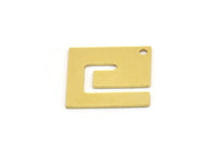 Brass Square Charm, 8 Raw Brass Square Charms With 1 Hole (17x17x0.60mm) A5358