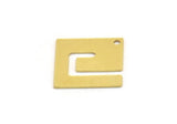 Brass Square Charm, 8 Raw Brass Square Charms With 1 Hole (17x17x0.60mm) A5358