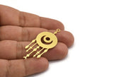 Brass Moon Charm, 6 Raw Brass Crescent Moon And Planet Shaped Charms With 1 Loop, Charm Findings (52x21x0.60mm) A5349