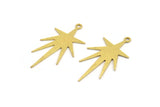 Brass Star Charm, 12 Raw Brass North Star Charms With 1 Loop, Findings (34x18x0.60mm) A5409