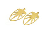 Brass Star Charm, 10 Raw Brass North Star Charms With 1 Loop, Findings (34x18.5x0.60mm) A5392